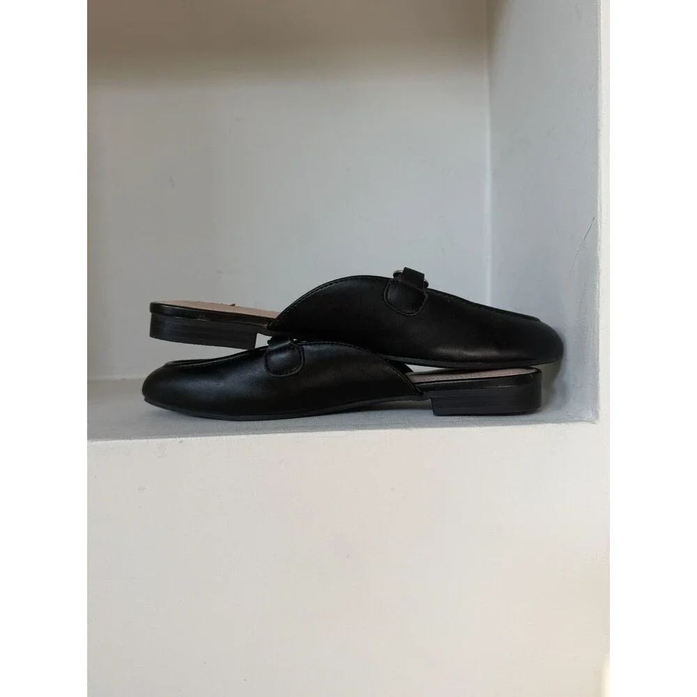 Cushionaire Yoga Mule Loafers Size 8 Black Horsebit Slip On Comfort Flats